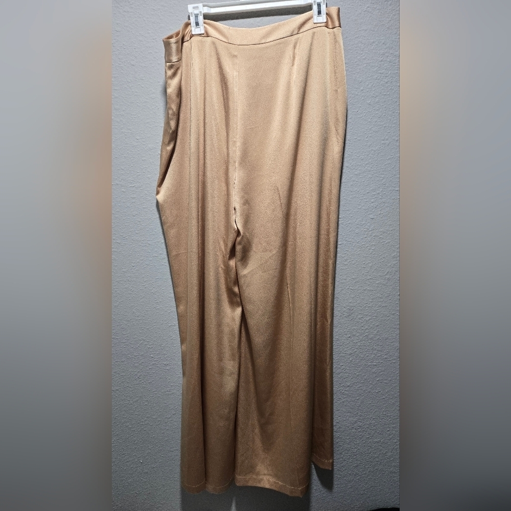 L'AGENCE Aubrie Mid Rise Wide Leg Satin Pant Latte Size 12 - Picture 10 of 16